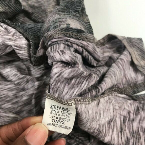 David Cline Womens Top Front Tie Dye Shirt 3/4 Sleeve Knit Pullover Gray S Small - Picture 9 of 11